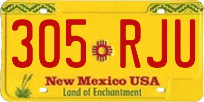 NM license plate 305RJU