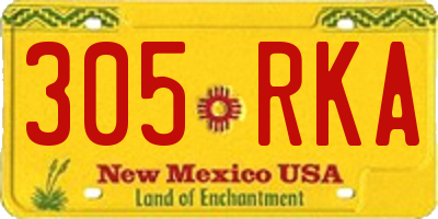 NM license plate 305RKA