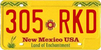 NM license plate 305RKD