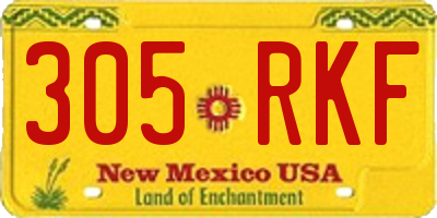 NM license plate 305RKF