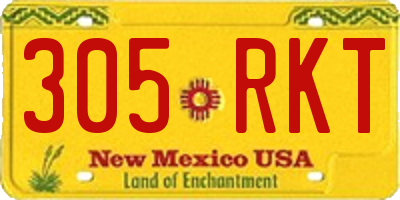 NM license plate 305RKT
