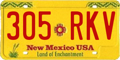 NM license plate 305RKV