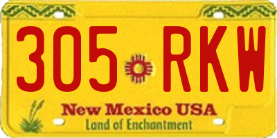 NM license plate 305RKW