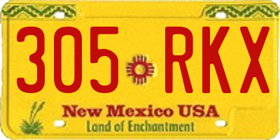 NM license plate 305RKX