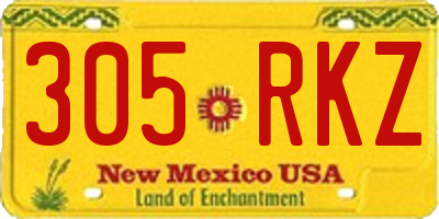 NM license plate 305RKZ