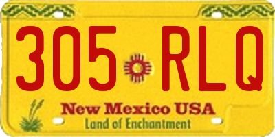 NM license plate 305RLQ
