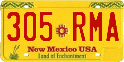 NM license plate 305RMA