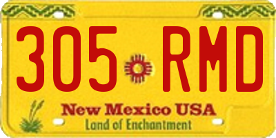 NM license plate 305RMD