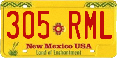 NM license plate 305RML