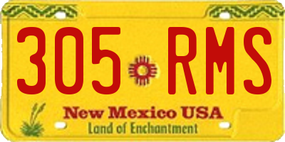 NM license plate 305RMS