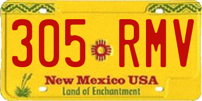NM license plate 305RMV