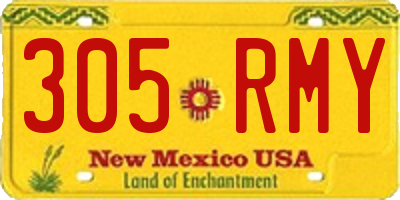 NM license plate 305RMY