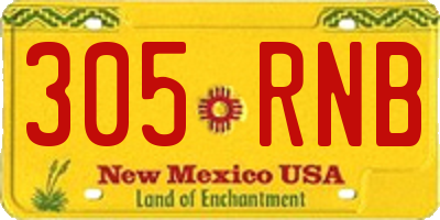 NM license plate 305RNB