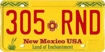 NM license plate 305RND
