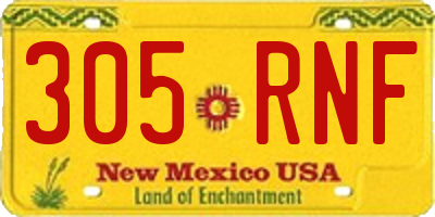 NM license plate 305RNF