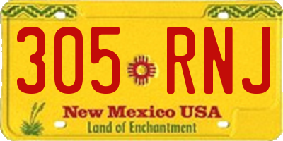 NM license plate 305RNJ