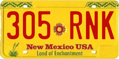 NM license plate 305RNK