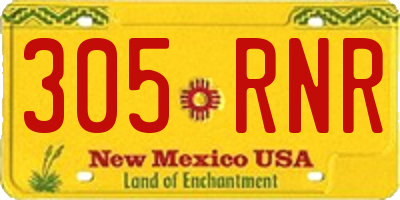 NM license plate 305RNR