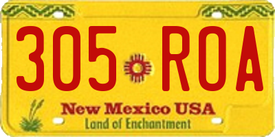 NM license plate 305ROA