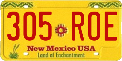 NM license plate 305ROE