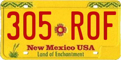 NM license plate 305ROF
