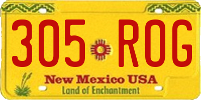 NM license plate 305ROG