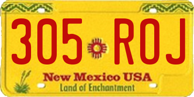 NM license plate 305ROJ