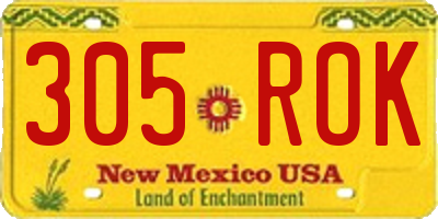 NM license plate 305ROK