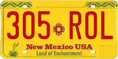 NM license plate 305ROL