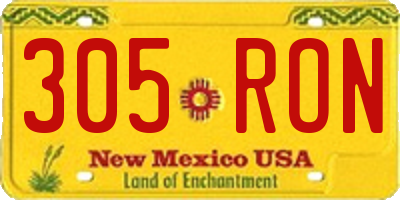 NM license plate 305RON