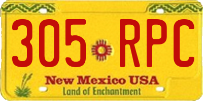 NM license plate 305RPC
