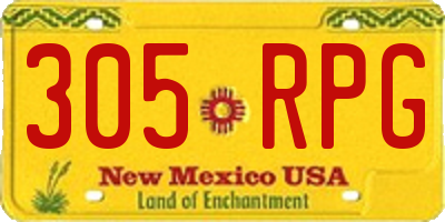 NM license plate 305RPG