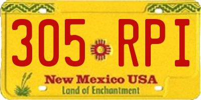 NM license plate 305RPI