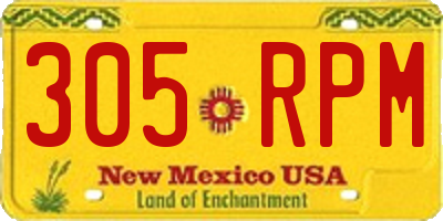 NM license plate 305RPM