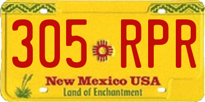 NM license plate 305RPR