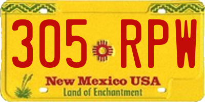 NM license plate 305RPW