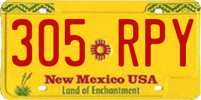 NM license plate 305RPY