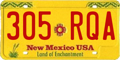 NM license plate 305RQA