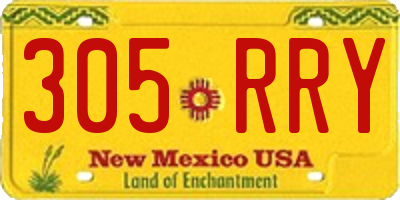 NM license plate 305RRY