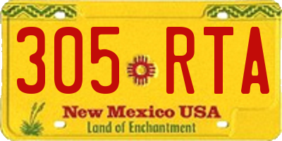NM license plate 305RTA