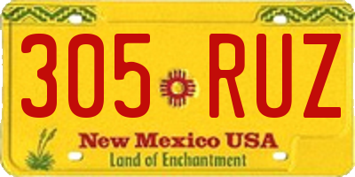 NM license plate 305RUZ