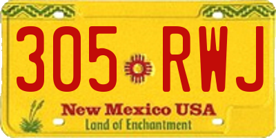 NM license plate 305RWJ