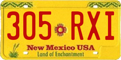 NM license plate 305RXI
