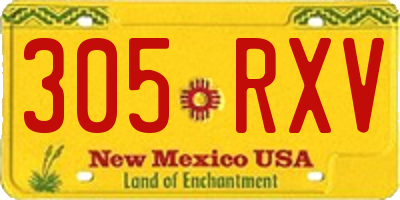 NM license plate 305RXV