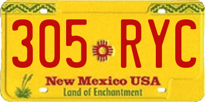 NM license plate 305RYC