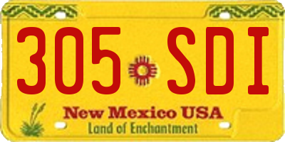 NM license plate 305SDI