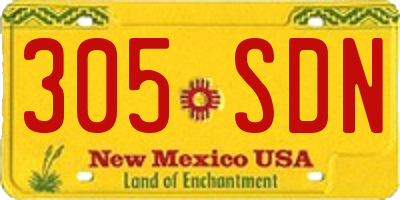 NM license plate 305SDN