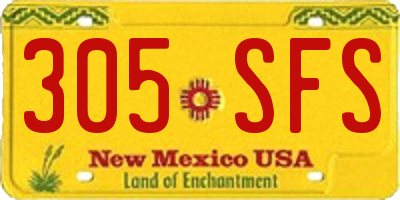 NM license plate 305SFS