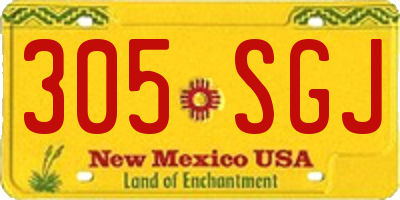 NM license plate 305SGJ