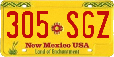 NM license plate 305SGZ